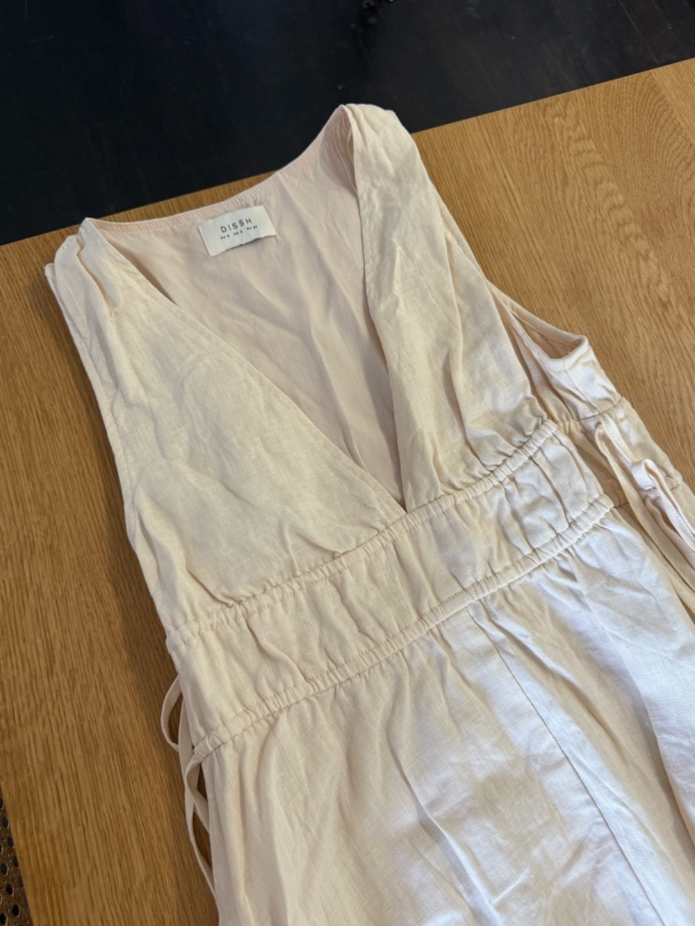 DISSH Cream Deep V Maxi Dress with Side Ties - Picture 3 of 4